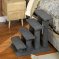 Load image into Gallery viewer, 4-Step Multi-Level Carpeted Cat Scratching Post Pet Stairs, Dark Grey