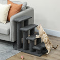 Load image into Gallery viewer, 4-Step Multi-Level Carpeted Cat Scratching Post Pet Stairs, Dark Grey
