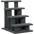 Load image into Gallery viewer, 4-Step Multi-Level Carpeted Cat Scratching Post Pet Stairs, Dark Grey