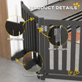 Load image into Gallery viewer, 23.5"H Foldable Dog Gate with Door, 4 Panels Freestanding Pet Gate Barriers Indoor with Support Feet, Puppy Fence for Small Dogs, Black