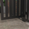 Load image into Gallery viewer, 23.5"H Foldable Dog Gate with Door, 4 Panels Freestanding Pet Gate Barriers Indoor with Support Feet, Puppy Fence for Small Dogs, Black