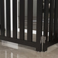 Load image into Gallery viewer, 23.5"H Foldable Dog Gate with Door, 4 Panels Freestanding Pet Gate Barriers Indoor with Support Feet, Puppy Fence for Small Dogs, Black
