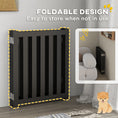 Load image into Gallery viewer, 23.5"H Foldable Dog Gate with Door, 4 Panels Freestanding Pet Gate Barriers Indoor with Support Feet, Puppy Fence for Small Dogs, Black