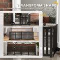 Load image into Gallery viewer, 23.5"H Foldable Dog Gate with Door, 4 Panels Freestanding Pet Gate Barriers Indoor with Support Feet, Puppy Fence for Small Dogs, Black