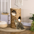 Load image into Gallery viewer, PawHut Elevated Cat Bed with Three Hideaways & Four Soft Plush Cushions, Cat Tower with Hand-Woven Materials, Multi-Layer Raised Kitten Bed Caves