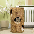 Load image into Gallery viewer, PawHut Elevated Cat Bed with Three Hideaways & Four Soft Plush Cushions, Cat Tower with Hand-Woven Materials, Multi-Layer Raised Kitten Bed Caves