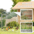 Load image into Gallery viewer, Chicken Run, Large Metal Chicken Coop with Feeding Door, Waterproof & UV-Resistant Cover, Hanging Feeder, Perch, Poultry Cage for Outdoor, Backyard, Farm, for 12-18 Chickens