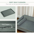 Load image into Gallery viewer, PawHut 39" Dog Couch with Removable Pillows, Foam Pet Sofa, Cat Sofa with Removable Washable Cushion & Water-Resistant Fabric, Dog Sofa for Medium and Large Dogs, Gray