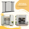 Load image into Gallery viewer, Pressure Fit Dog Stair Gate No Drilling Safety Gate Auto Close for Doorways, Hallways, 74-100cm Adjustable, 78cm Tall, Black
