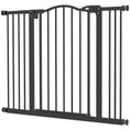 Load image into Gallery viewer, Pressure Fit Dog Stair Gate No Drilling Safety Gate Auto Close for Doorways, Hallways, 74-100cm Adjustable, 78cm Tall, Black