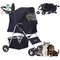 Load image into Gallery viewer, Dog Stroller, One-click Folding Pet Stroller with Cup Holder, 4 Wheels Travel Carrier w/ Brakes, 360° Swiveling Front Wheels, Storage Basket, for XS/Small Dogs Cats, Black