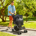 Load image into Gallery viewer, Dog Stroller, One-click Folding Pet Stroller with Cup Holder, 4 Wheels Travel Carrier w/ Brakes, 360° Swiveling Front Wheels, Storage Basket, for XS/Small Dogs Cats, Black