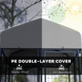 Load image into Gallery viewer, PawHut 3.9' x 3.9' x 4.5' Outdoor Dog Kennel, Welded Wire Heavy Duty Dog Run with 360° Rotating & 4 Level Adjustable Bowls, Dog Kennel Outside with Waterproof & UV Resistant Cover, for S&M Dogs