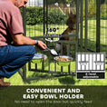Load image into Gallery viewer, PawHut 3.9' x 3.9' x 4.5' Outdoor Dog Kennel, Welded Wire Heavy Duty Dog Run with 360° Rotating & 4 Level Adjustable Bowls, Dog Kennel Outside with Waterproof & UV Resistant Cover, for S&M Dogs