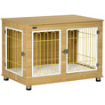 Load image into Gallery viewer, Dog Crate Furniture, Side End Table, Indoor Dog Kennel with Soft Washable Cushion, Wire Mesh, Large Top, for Medium and Large Dogs, 90 x 58 x 65, Oak Tone