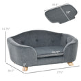 Load image into Gallery viewer, PawHut Dog Sofa, Pet Bed for Mini Dogs, Cat Dog Couch with Washable and Removable Cushion, Waterproof Cover, Gray