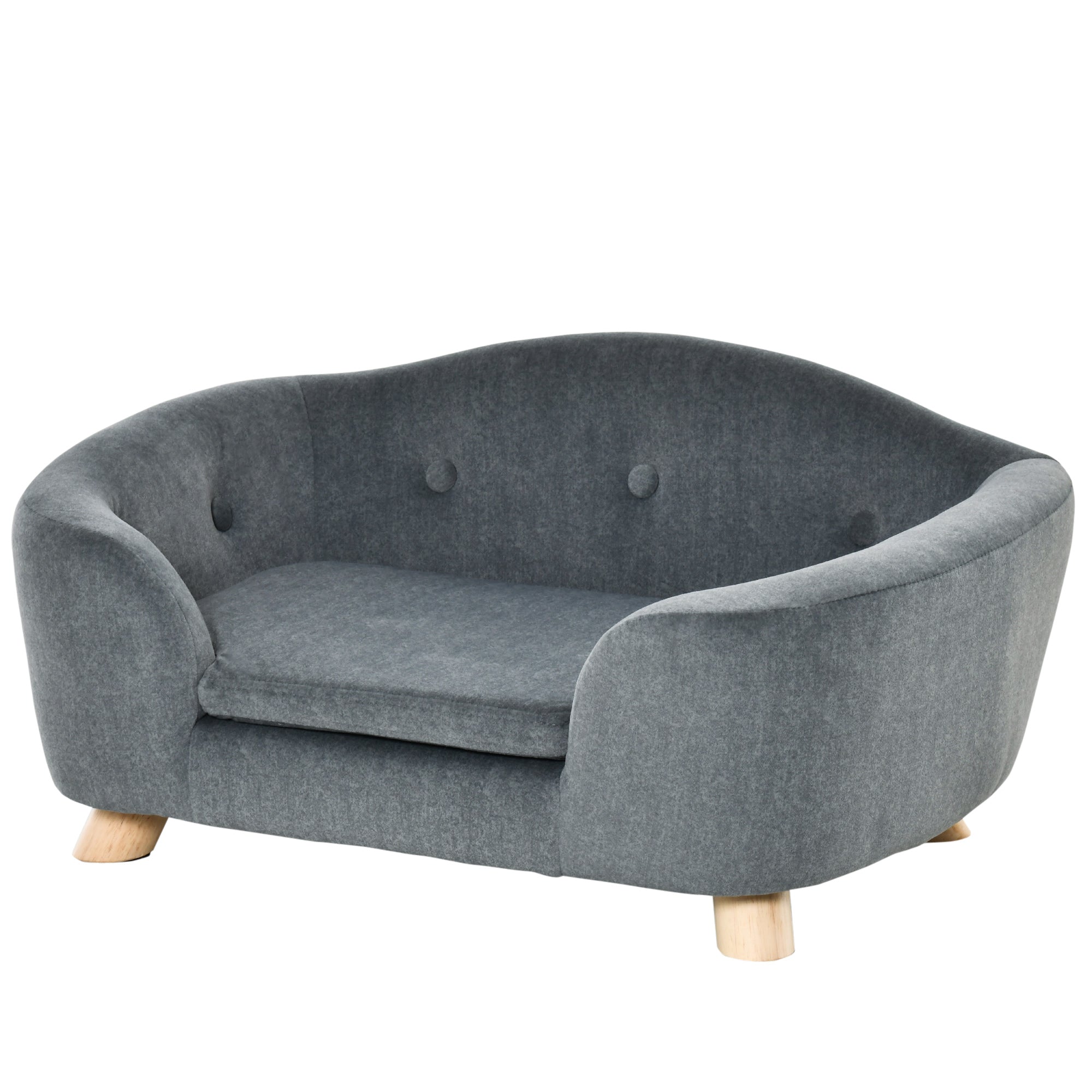 PawHut Dog Sofa, Pet Bed for Mini Dogs, Cat Dog Couch with Washable and Removable Cushion, Waterproof Cover, Gray