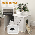 Load image into Gallery viewer, Cat Litter Box Enclosure, Hidden Cat Litter Box Furniture with Double Doors, Hole, Pet House Side End Table, 31.5" x 19" x 20", White