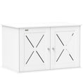 Load image into Gallery viewer, Cat Litter Box Enclosure, Hidden Cat Litter Box Furniture with Double Doors, Hole, Pet House Side End Table, 31.5" x 19" x 20", White
