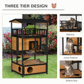 Load image into Gallery viewer, PawHut Wooden Outdoor Cat House, Feral Cat Shelter Kitten Condo with Asphalt Roof, Escape Doors, Condo, Jumping Platform, Yellow