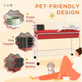 Load image into Gallery viewer, PawHut Two-Story Small Animal Cage Removable from Stand, Guinea Pig Cage, Hedgehog Cage, Chinchilla Cage, Ferret, with Shelf & Wheels, Pet Habitat, 39" x 20.5" x 36.5", Red