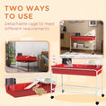 Load image into Gallery viewer, PawHut Two-Story Small Animal Cage Removable from Stand, Guinea Pig Cage, Hedgehog Cage, Chinchilla Cage, Ferret, with Shelf & Wheels, Pet Habitat, 39" x 20.5" x 36.5", Red