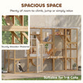 Load image into Gallery viewer, Catio Outdoor Cat Enclosure Window, Outdoor Cat House with Weather Protection Roof for Multiple Kitties, Wooden Frame, Shelves & Bridges, 118" x 37.5" x 74", Yellow