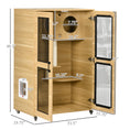 Load image into Gallery viewer, PawHut Luxury Cat House with Wheels, Kitty Cage Catio Villa for Indoor Cats with Scratching Posts, Condo, Flap Door, Cushion, Oak, 31.5" x 20" x 48.5"