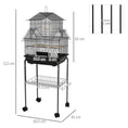 Load image into Gallery viewer, Bird Cage Budgie Cage with Stand Slide Tray Handle for Finch Canary 43.5 x 33 x 121cm Black