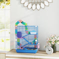Load image into Gallery viewer, 5 Tier Hamster Cage, Gerbil Cage with Tube Exercise Wheels, Tunnel, Water Bottle, Dishes, Blue, 58H x 46L x 30Wcm