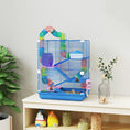 Load image into Gallery viewer, 5 Tier Hamster Cage, Gerbil Cage with Tube Exercise Wheels, Tunnel, Water Bottle, Dishes, Blue, 58H x 46L x 30Wcm