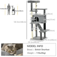 Load image into Gallery viewer, Cat Tree for Large Cats Adult, 58" Tall Cat Tree with Scratching Posts, Large Cat Tower for Indoor Cats with Bed, House, Toys, Grey