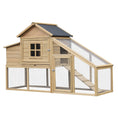 Load image into Gallery viewer, PawHut 69" Wooden Chicken Coop, Poultry Cage Hen House with Connecting Ramp, Removable Tray, Ventilated Window and Nesting Box, Natural
