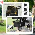 Load image into Gallery viewer, Pet Stroller for Small Miniature Dogs Cats Foldable Travel Carriage with Wheels Zipper Entry Cup Holder Storage Basket Black