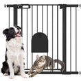 Load image into Gallery viewer, 30"-41" Extra Wide Pet Gate with Small Door, 35"H Dog Gate with Safety Gate Barrier, Stair Pressure Fit, Auto Close, Double Locking, for Doorways, Hallways, Black
