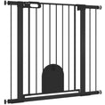 Load image into Gallery viewer, 30"-41" Extra Wide Pet Gate with Small Door, 35"H Dog Gate with Safety Gate Barrier, Stair Pressure Fit, Auto Close, Double Locking, for Doorways, Hallways, Black