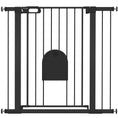 Load image into Gallery viewer, 30"-41" Extra Wide Pet Gate with Small Door, 35"H Dog Gate with Safety Gate Barrier, Stair Pressure Fit, Auto Close, Double Locking, for Doorways, Hallways, Black