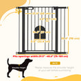 Load image into Gallery viewer, 30"-41" Extra Wide Pet Gate with Small Door, 35"H Dog Gate with Safety Gate Barrier, Stair Pressure Fit, Auto Close, Double Locking, for Doorways, Hallways, Black