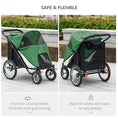Load image into Gallery viewer, Large Dog Stroller Dog Pram Foldable Pet Pushchair with Safety Leashes for Medium, Large Dogs - Green