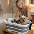 Load image into Gallery viewer, 27L Collapsible Dog Bath Tub for Small Dogs & Cats, Portable Pet Bath Tub with Drainage Hole, Space Saving Foldable Puppy Bathtub for Indoor & Outdoor, Grey