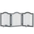 Load image into Gallery viewer, Freestanding Pet Gate Wooden Dog Gate with Support Feet Foldable Pet Fence Safety Barrier for the House Doorway Stairs Light Grey