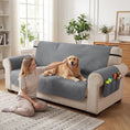 Load image into Gallery viewer, Waterproof Sofa Cover 3 Seater, Soft Couch Cover for Dogs Cats Pets, Non Slip Sofa Slipcoevr with Elastic Straps Furniture Protector for Living Room, Grey
