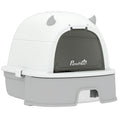 Load image into Gallery viewer, Stainless Steel Cat Litter Box, Large Hooded Kitty Litter Box with Removable Lid, Scoop & Carbon Filters for Medium Cats, Easy to Clean, No Leakage, No Odors, Gray