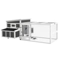 Load image into Gallery viewer, Wooden Chicken Coop for 6 Chickens, Rabbit Hutch with Large Run, Outdoor Poultry Cage Duck Coop Hen House with Nesting Box, Tray, Windows, Dark Grey