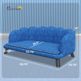 Load image into Gallery viewer, PawHut Velvet Large Dog Couch with Foam Cushion, Soft and Cute Dog Bed with Pearl Design, Dog Sofa for Big and Medium Dogs, Dark Blue