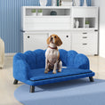 Load image into Gallery viewer, PawHut Velvet Large Dog Couch with Foam Cushion, Soft and Cute Dog Bed with Pearl Design, Dog Sofa for Big and Medium Dogs, Dark Blue