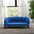 Load image into Gallery viewer, PawHut Velvet Large Dog Couch with Foam Cushion, Soft and Cute Dog Bed with Pearl Design, Dog Sofa for Big and Medium Dogs, Dark Blue