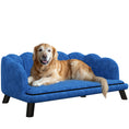 Load image into Gallery viewer, PawHut Velvet Large Dog Couch with Foam Cushion, Soft and Cute Dog Bed with Pearl Design, Dog Sofa for Big and Medium Dogs, Dark Blue