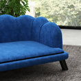 Load image into Gallery viewer, PawHut Velvet Large Dog Couch with Foam Cushion, Soft and Cute Dog Bed with Pearl Design, Dog Sofa for Big and Medium Dogs, Dark Blue