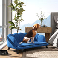 Load image into Gallery viewer, PawHut Velvet Large Dog Couch with Foam Cushion, Soft and Cute Dog Bed with Pearl Design, Dog Sofa for Big and Medium Dogs, Dark Blue